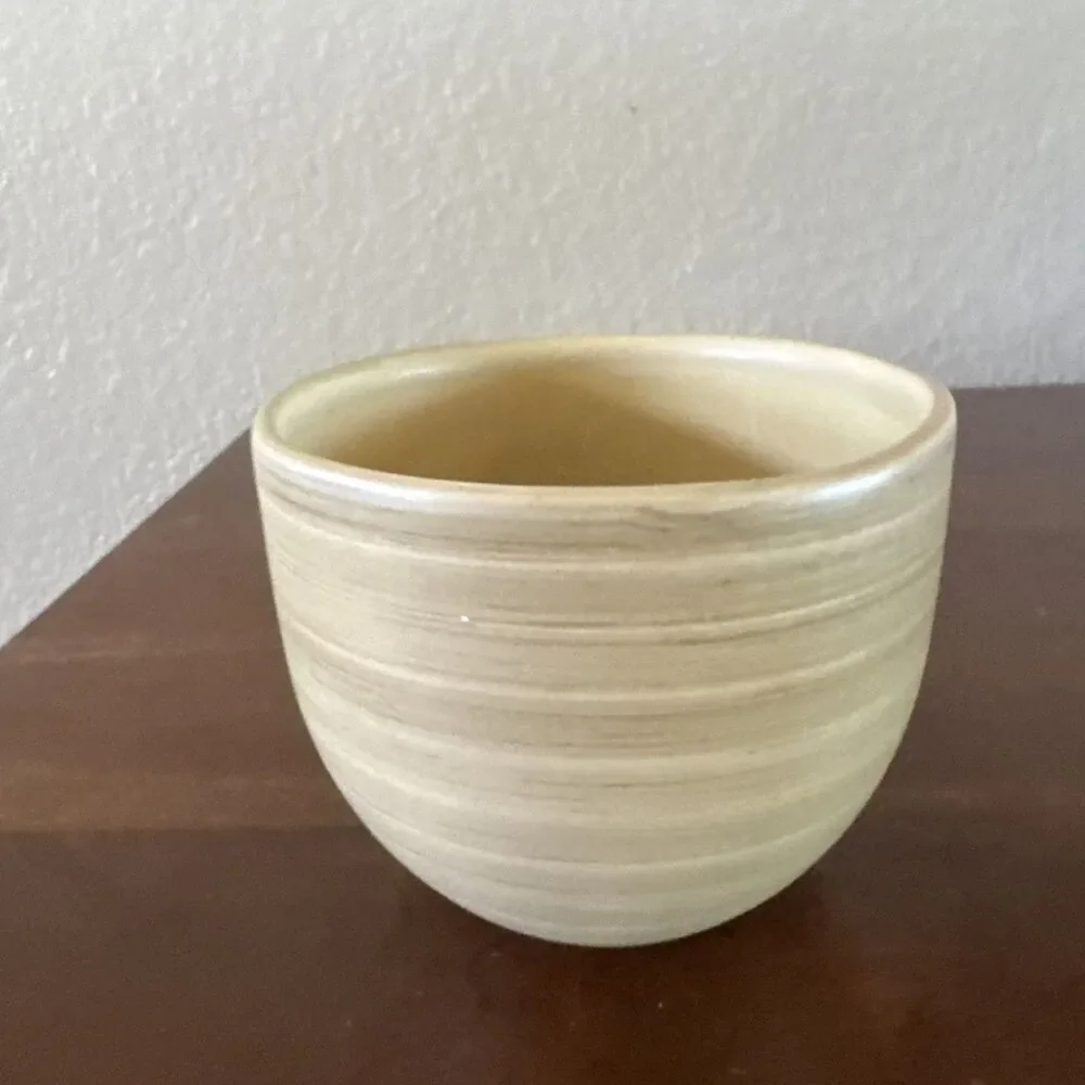 Vintage Retired Partylite raker bamboo ceramic holder retired nib p13d/p9887